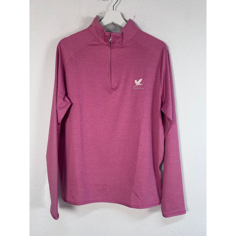 Peter Millar Crown Crafted Mens Pink Quarter-Zip Pullover Sweater Medium Stretch